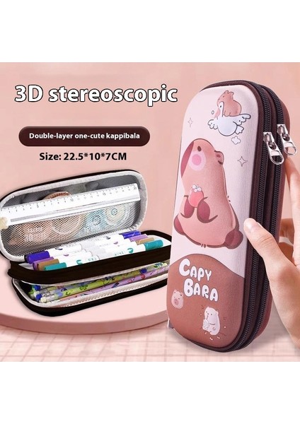 25 Yeni 3D Çift Katmanlı Kalem Kutusu Ilkokul Öğrencileri Büyük Kapasiteli Erkek ve Kadın Çocuk Kırtasiye Çantası Kalem Kutusu Kırtasiye Kutusu Depolama (Yurt Dışından)