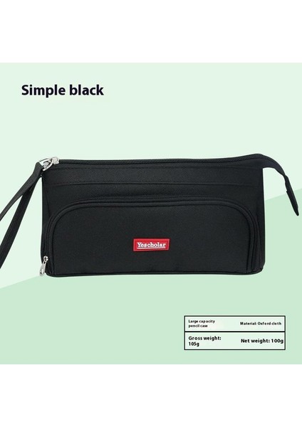 Kalem Çantası Büyük Boy Kapasiteli Basit Taşınabilir Kırtasiye Kutusu Şeker Renkli Kırtasiye Çantası Oxford Leke Tutmaz Öğrenci Kalem Çantası (Yurt Dışından)