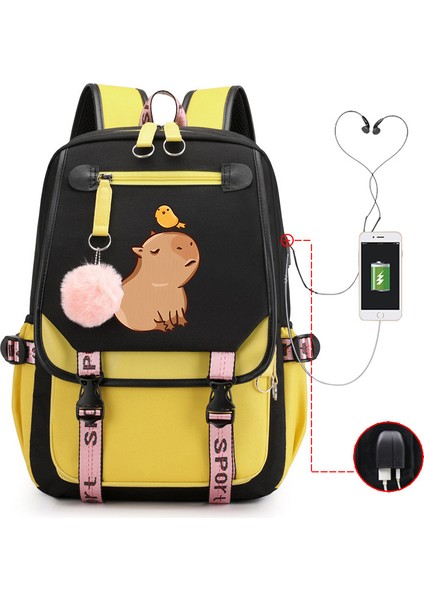 Sıcak Satış Capya Capya Sevimli USB Portu Çok Fonksiyonlu Eğlence Seyahat Sırt Çantaları (Yurt Dışından)
