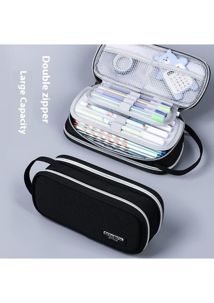 Büyük Kapasiteli Kalem Çantası Ins Yüksek Değerli Ilkokul Öğrencileri Macaron Renkli Taşınabilir Kırtasiye Kutusu Çok Katmanlı Katmanlı Depolama (Yurt Dışından)