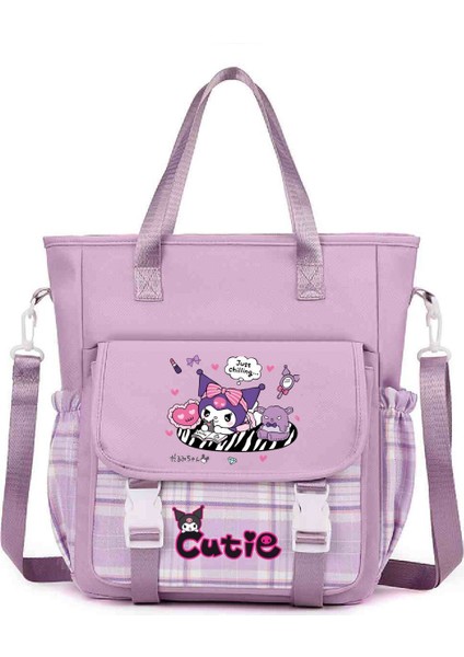 Çapraz Askılı Çanta Öğrenciler Sınıf Yükleme Kitapları Tote Büyük Çanta Omuz Makyaj Çantası Sevimli Karikatür Baskı Çapraz Askılı Çanta (Yurt Dışından)
