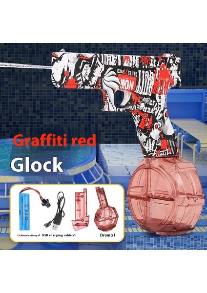 Elektrikli Glock Su Tabancası Çocuk Oyuncakları Yüksek Kapasiteli Sürekli Püskürtme Su Tabancası Plaj (Yurt Dışından)