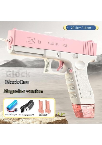 Elektrikli Glock Su Tabancası Çocuk Oyuncakları Yüksek Kapasiteli Sürekli Püskürtme Su Tabancası Plaj (Yurt Dışından)