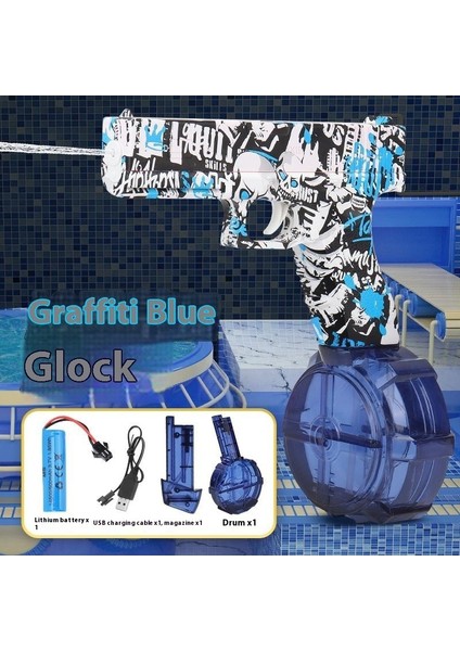 Elektrikli Glock Su Tabancası Çocuk Oyuncakları Yüksek Kapasiteli Sürekli Püskürtme Su Tabancası Plaj (Yurt Dışından)