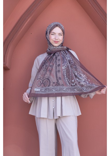 Sürgülü Etnik Desenli Pamuklu Şal