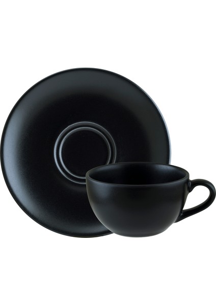 Notte Rita 2 Fincan 2 Tabak 250 cc Cappucino Porselen Fincan Seti