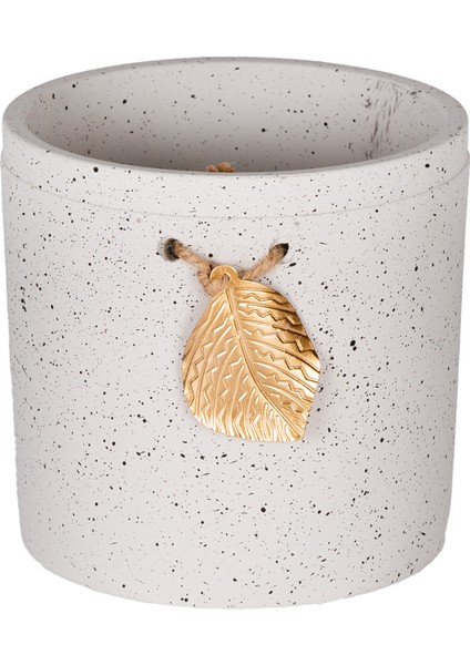 Seramik Saksı Gold Yaprak Aksesuarlı Beyaz 13,5X13 Cm. modelleri
