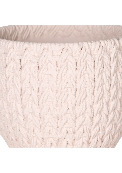 Beton Saksı Örgü Desenli Krem 11X8,5 Cm. fiyatları