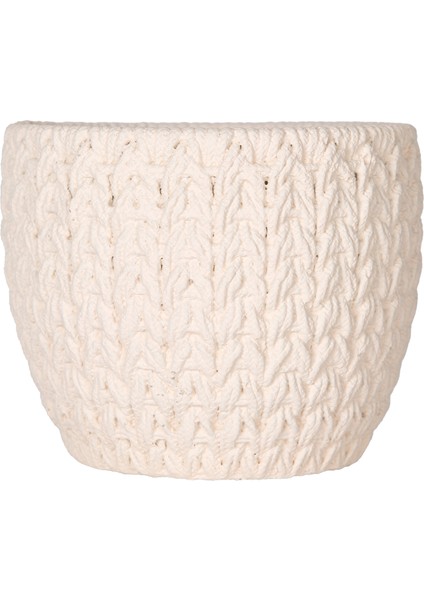 Beton Saksı Örgü Desenli Beyaz 14X13 Cm. modelleri