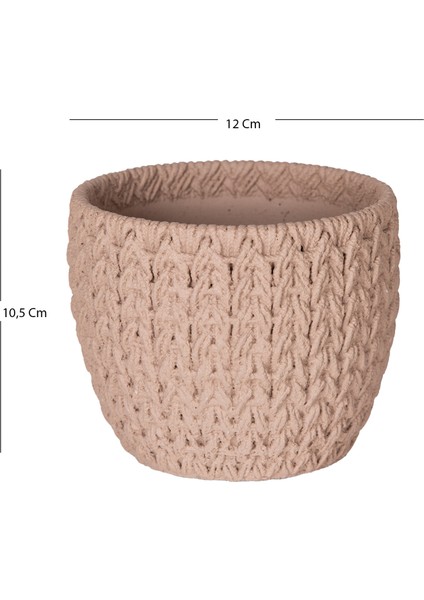 Beton Saksı Örgü Desenli Kahverengi 12X10,5 Cm. fırsatları