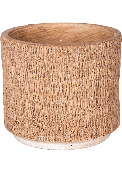 Beton Saksı Hasır Desenli Kahverengi 12X10,5 Cm.