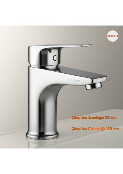 Premium Sıcak Soğuk Ayarlı Tek Kollu Aç Kapa Krom Lavabo Bataryası Duvar Tipi Armatür Modern Tasarım