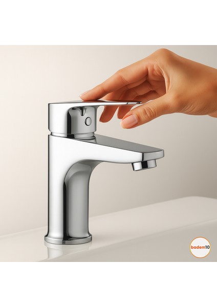 Premium Sıcak Soğuk Ayarlı Tek Kollu Aç Kapa Krom Lavabo Bataryası Duvar Tipi Armatür Modern Tasarım fiyatları