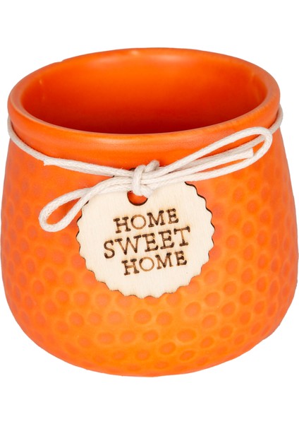 Seramik Saksı Home Sweet Home Aksesuarlı Turuncu 8,5x7 Cm. modelleri