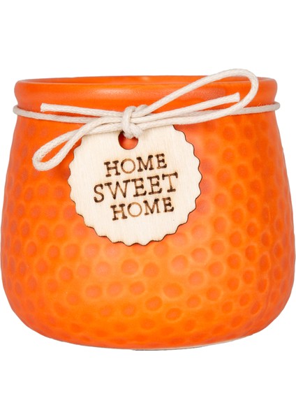 Seramik Saksı Home Sweet Home Aksesuarlı Turuncu 8,5x7 Cm. fırsatları