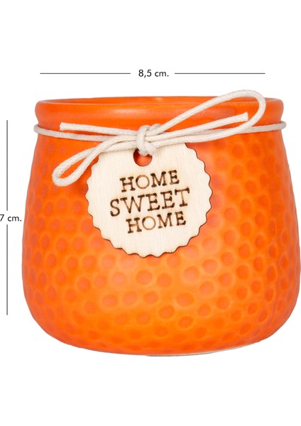 Seramik Saksı Home Sweet Home Aksesuarlı Turuncu 8,5x7 Cm. indirimleri