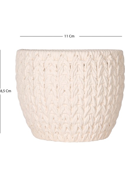 Beton Saksı Örgü Desenli Beyaz 11X8,5 Cm. fırsatları