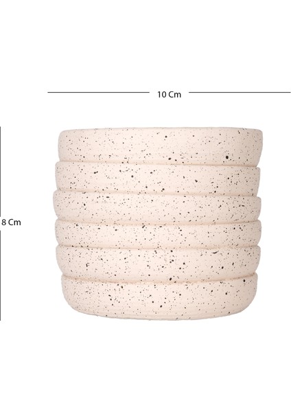 Beton Saksı Yatay Kabartma Çizgili Krem 10X8 Cm. indirimleri