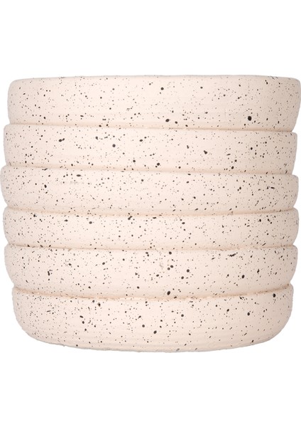 Beton Saksı Yatay Kabartma Çizgili Krem 12X10 Cm. modelleri
