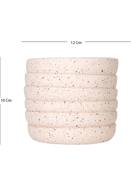 Beton Saksı Yatay Kabartma Çizgili Krem 12X10 Cm. fırsatları