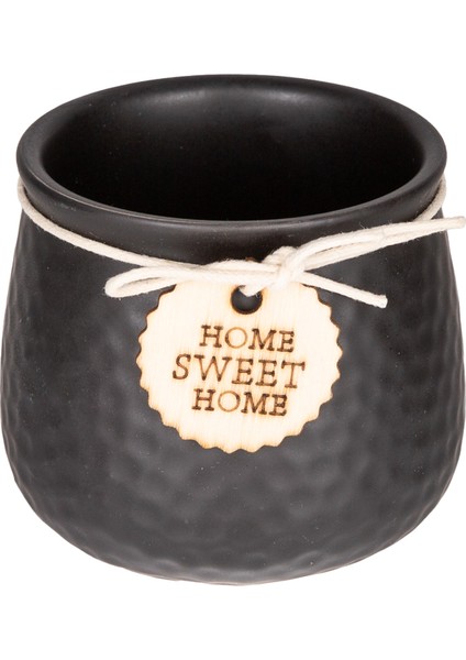 Seramik Saksı Home Sweet Home Aksesuarlı Siyah 8,5x7 Cm. modelleri