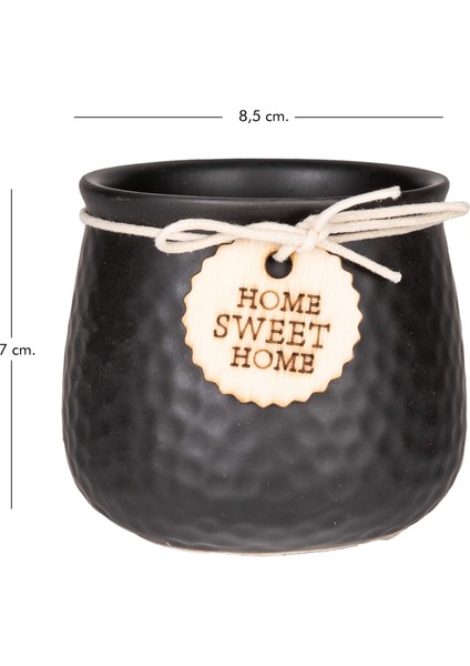 Seramik Saksı Home Sweet Home Aksesuarlı Siyah 8,5x7 Cm. fırsatları