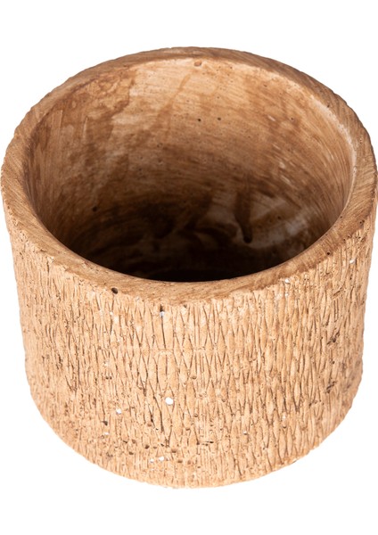 Beton Saksı Hasır Desenli Kahverengi 10X9 Cm. modelleri