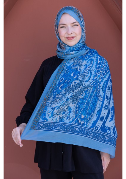 Sürgülü Etnik Desenli Pamuklu Şal