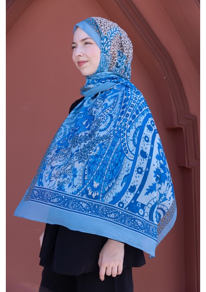 Sürgülü Etnik Desenli Pamuklu Şal