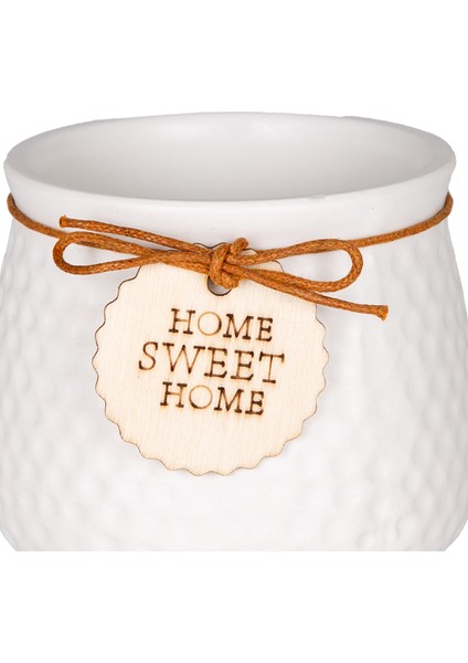 Seramik Saksı Home Sweet Home Aksesuarlı Beyaz 10,5x8 Cm. fiyatları