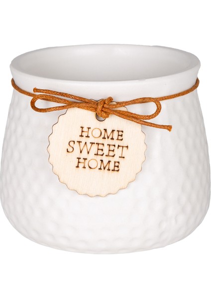 Seramik Saksı Home Sweet Home Aksesuarlı Beyaz 10,5x8 Cm. modelleri