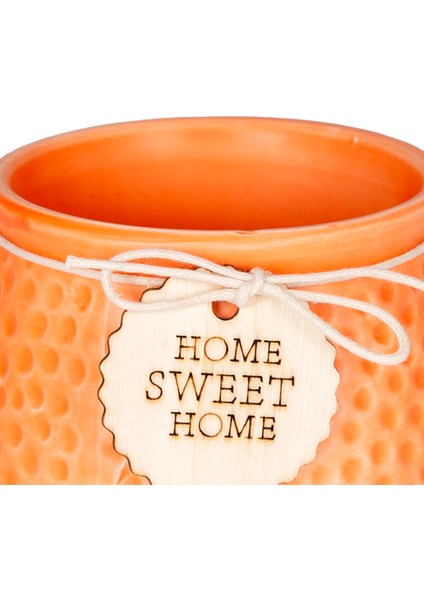 Seramik Saksı Home Sweet Home Aksesuarlı Turuncu 10,5x8 Cm. fiyatları