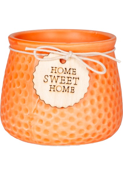 Seramik Saksı Home Sweet Home Aksesuarlı Turuncu 10,5x8 Cm. modelleri