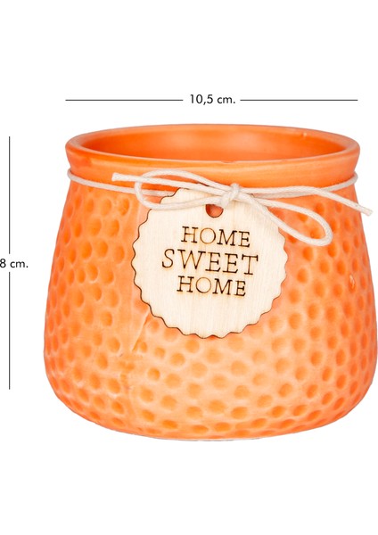 Seramik Saksı Home Sweet Home Aksesuarlı Turuncu 10,5x8 Cm. fırsatları