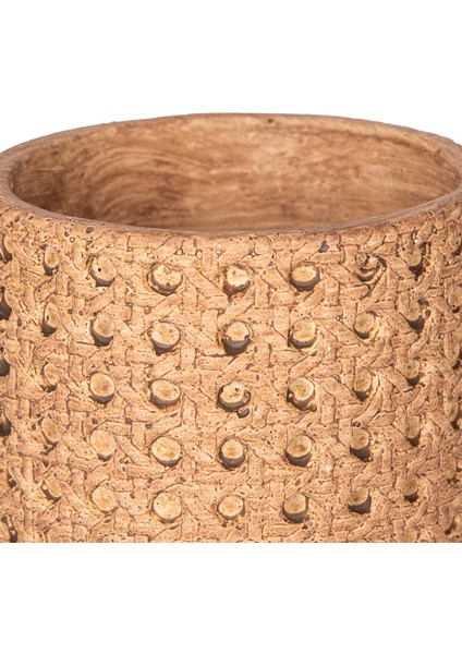 Beton Saksı Hasır Desenli Kahverengi 11X10 Cm. fiyatları