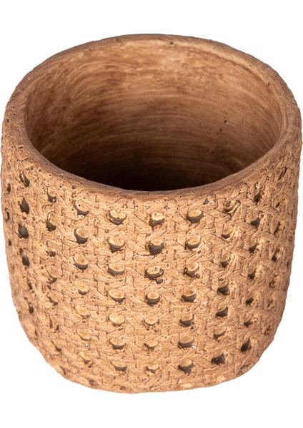 Beton Saksı Hasır Desenli Kahverengi 11X10 Cm. modelleri