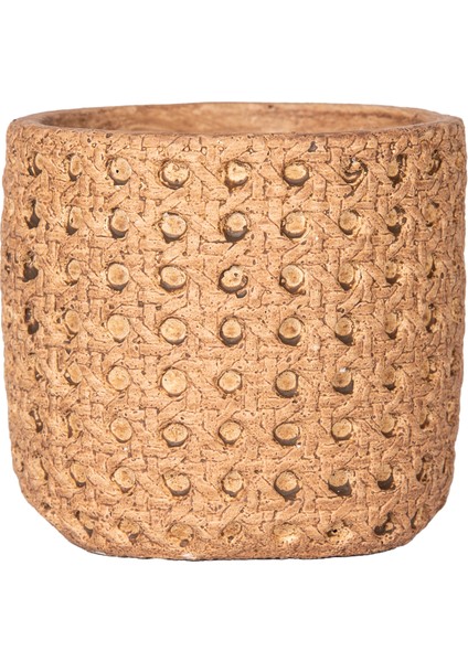 Beton Saksı Hasır Desenli Kahverengi 11X10 Cm. fırsatları