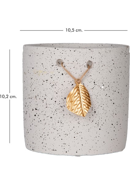 Seramik Saksı Gold Yaprak Aksesuarlı Beyaz 10,5X10,2 Cm. indirimleri