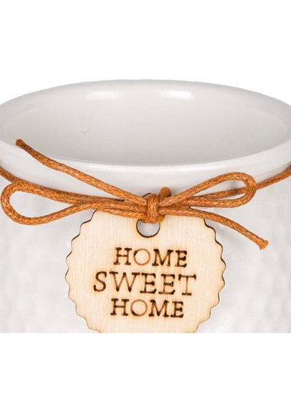 Seramik Saksı Home Sweet Home Aksesuarlı Beyaz 8,5x7 Cm. fiyatları