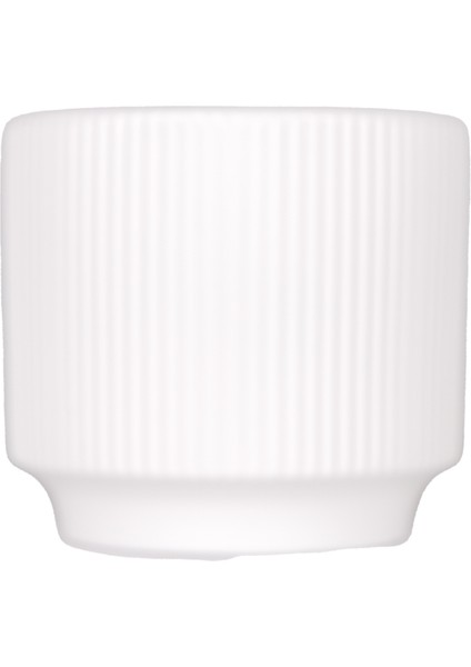 Seramik Saksı Dikey Kabartma Çizgili Beyaz 12,5X12 Cm. modelleri