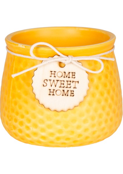 Seramik Saksı Home Sweet Home Aksesuarlı Sarı 10,5x8 Cm. modelleri