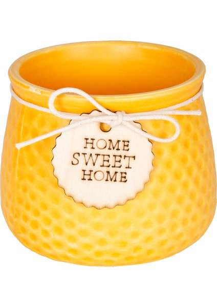 Seramik Saksı Home Sweet Home Aksesuarlı Sarı 10,5x8 Cm. fırsatları
