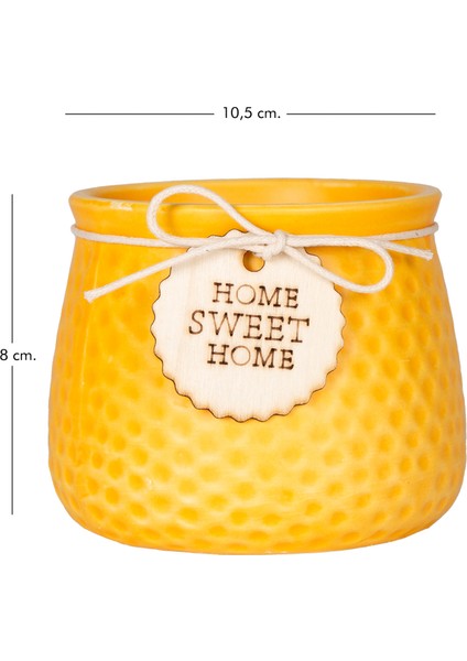 Seramik Saksı Home Sweet Home Aksesuarlı Sarı 10,5x8 Cm. indirimleri