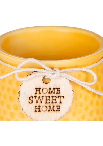 Seramik Saksı Home Sweet Home Aksesuarlı Sarı 8,5x7 Cm. fiyatları
