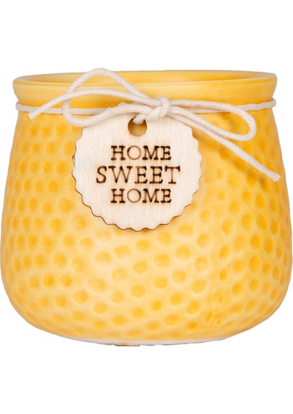 Seramik Saksı Home Sweet Home Aksesuarlı Sarı 8,5x7 Cm. modelleri