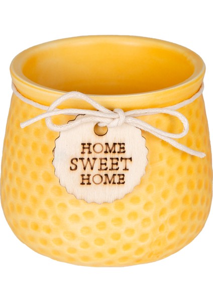 Seramik Saksı Home Sweet Home Aksesuarlı Sarı 8,5x7 Cm. fırsatları
