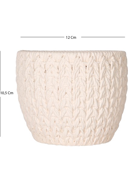 Beton Saksı Örgü Desenli Beyaz 12X10,5 Cm. fırsatları