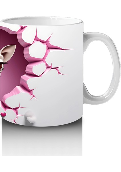 Duvar Arasında Beliren Sevimli Zürafa Figürü - Baskılı Kahve Kupası fırsatları