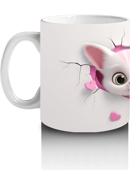 Çatlak Zeminden Bakan Ikiz Sevimli Kedi Yavruları - Baskılı Kahve Kupası fiyatları