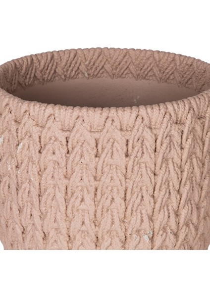 Beton Saksı Örgü Desenli Kahverengi 14X13 Cm. fiyatları